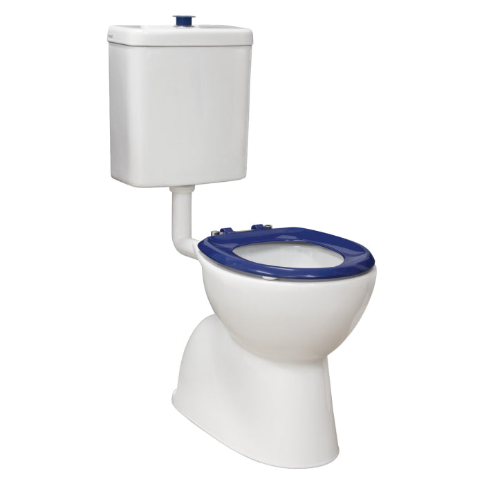 Fienza Stella Care Adjustable Link Toilet Suite, with Blue Seat