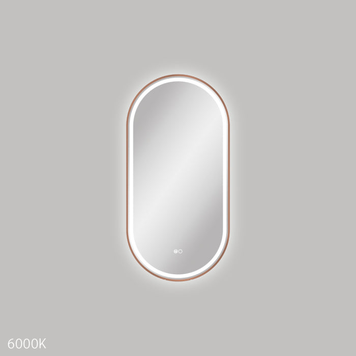 Fienza Empire LED Framed Mirror, x 900mm Brushed Copper