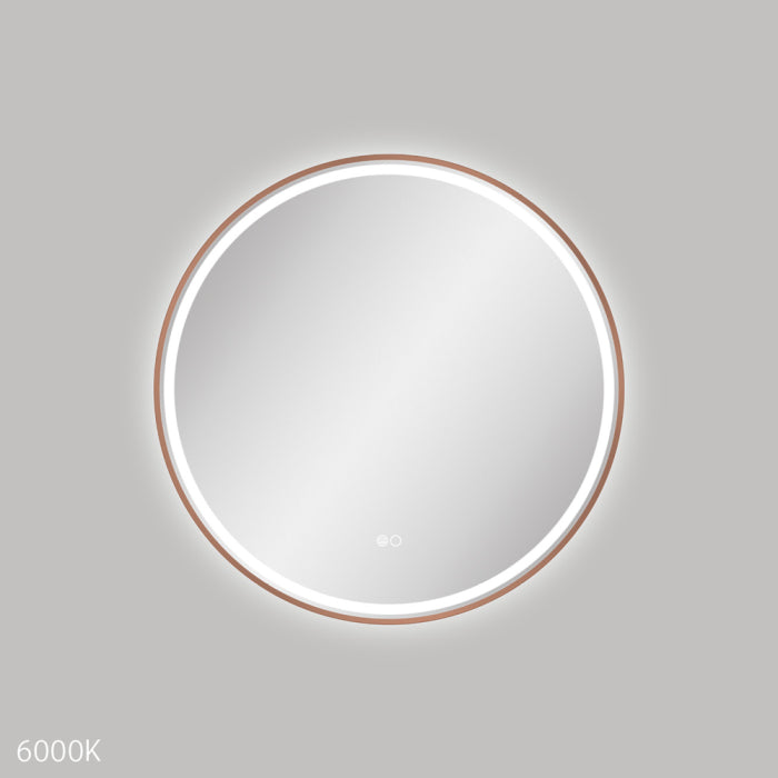 Fienza Reba LED Framed Mirror, 700mm Brushed Copper