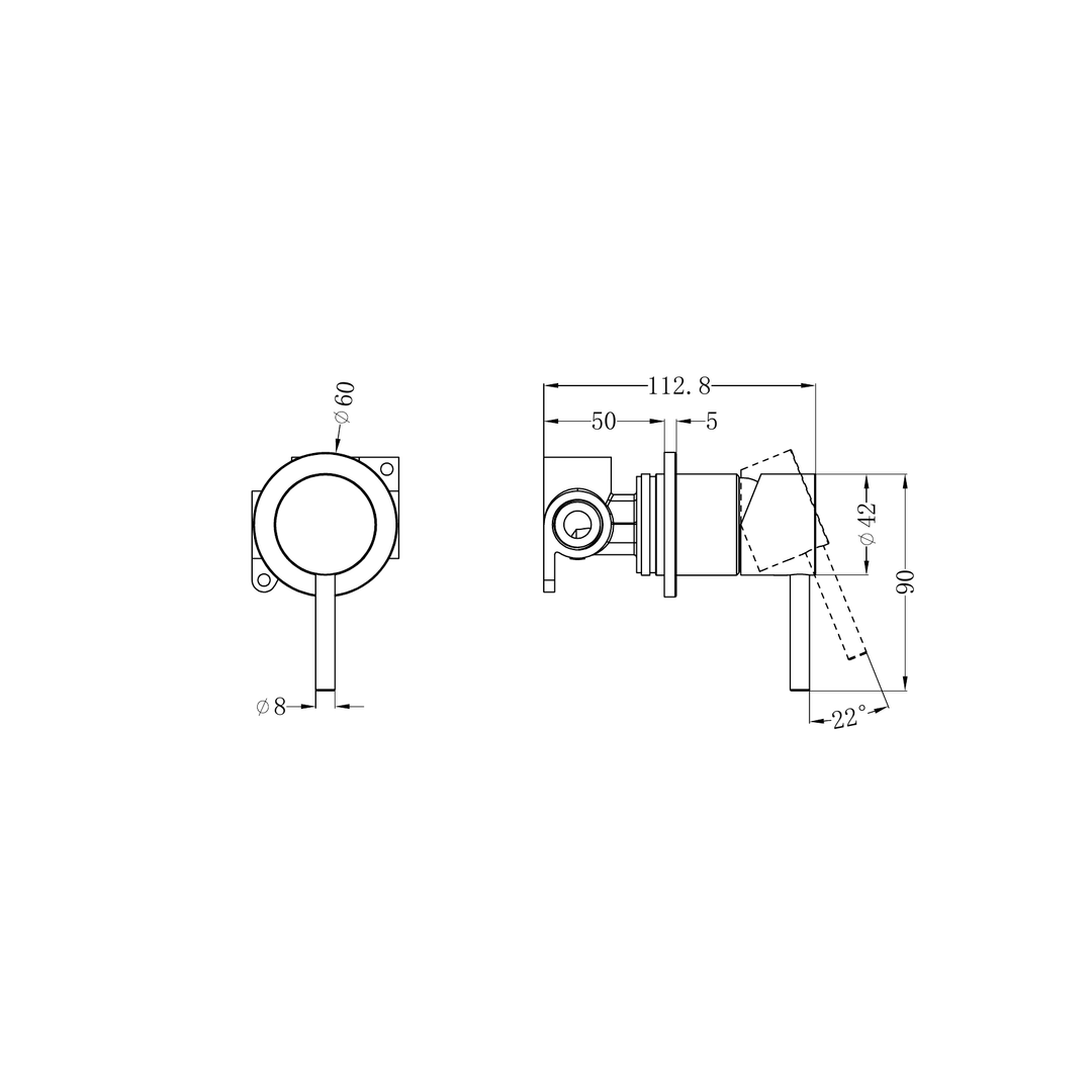 Nero Zen Shower Mixer Line Drawing