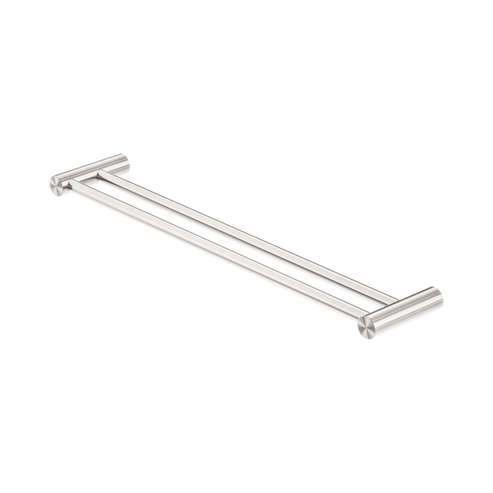 Nero Zen Double Towel Rail 600mm Brushed Nickel