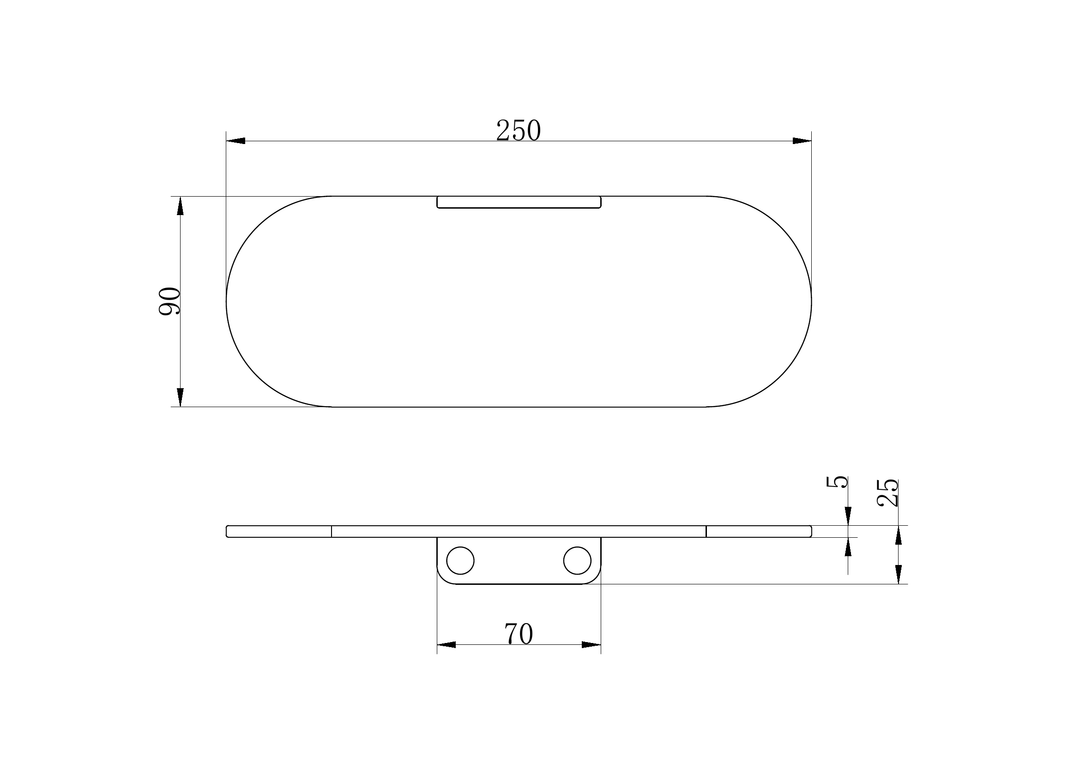 Nero Zen Soap Dish Holder Line Drawing