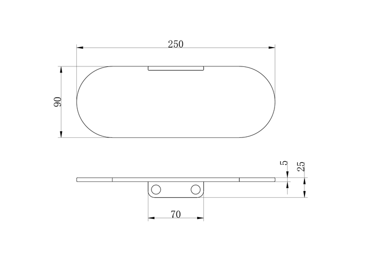 Nero Zen Soap Dish Holder Line Drawing