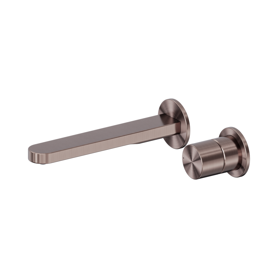 Nero Pure Progressive Wall Basin/Bath Mixer Brushed Bronze
