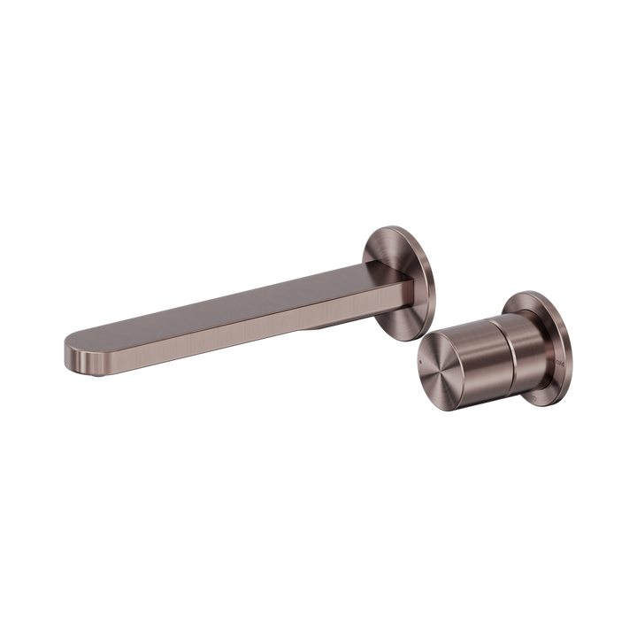 Nero Pure Progressive Wall Basin/Bath Mixer Brushed Bronze