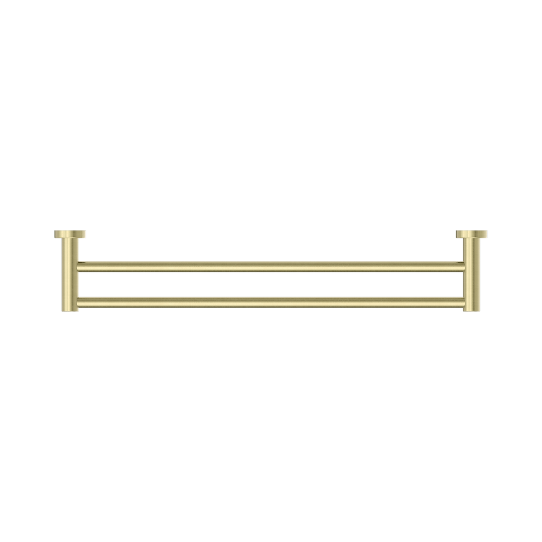 Nero Mecca Double Towel Rail 600mm Brushed Gold