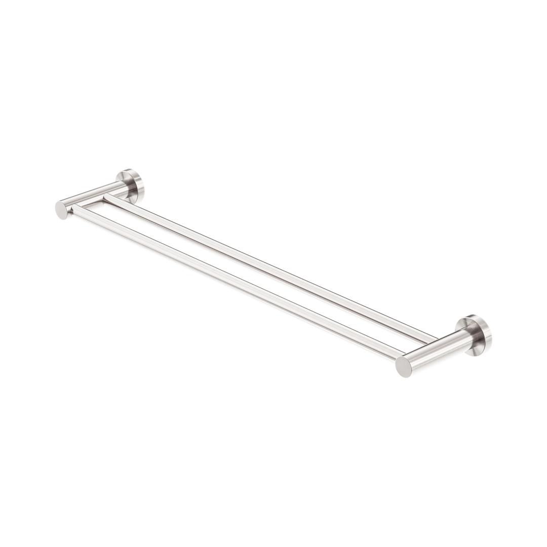 Nero Mecca Double Towel Rail 600mm Brushed Nickel
