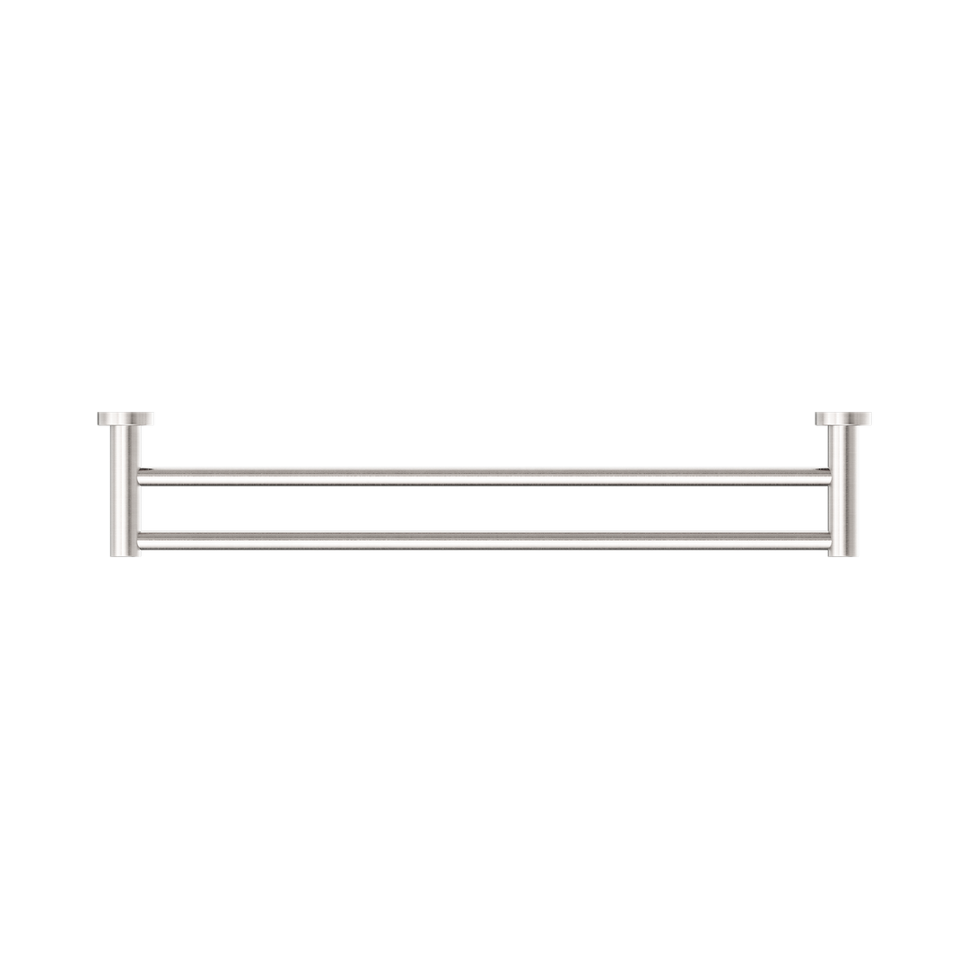 Nero Mecca Double Towel Rail 600mm Brushed Nickel