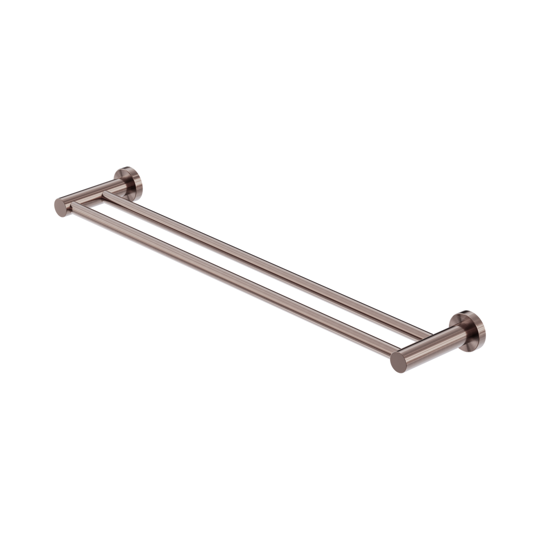 Nero Mecca Double Towel Rail 600mm Brushed Bronze