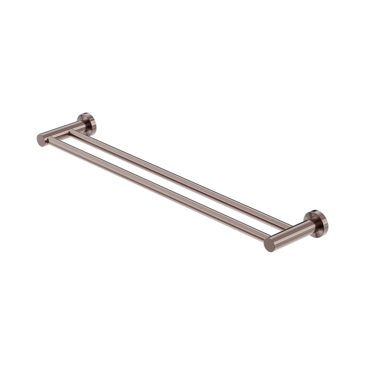 Nero Mecca Double Towel Rail 600mm Brushed Bronze