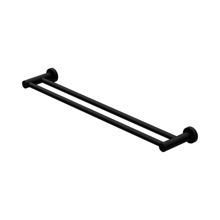 Nero Mecca Double Towel Rail 600mm Matte Black