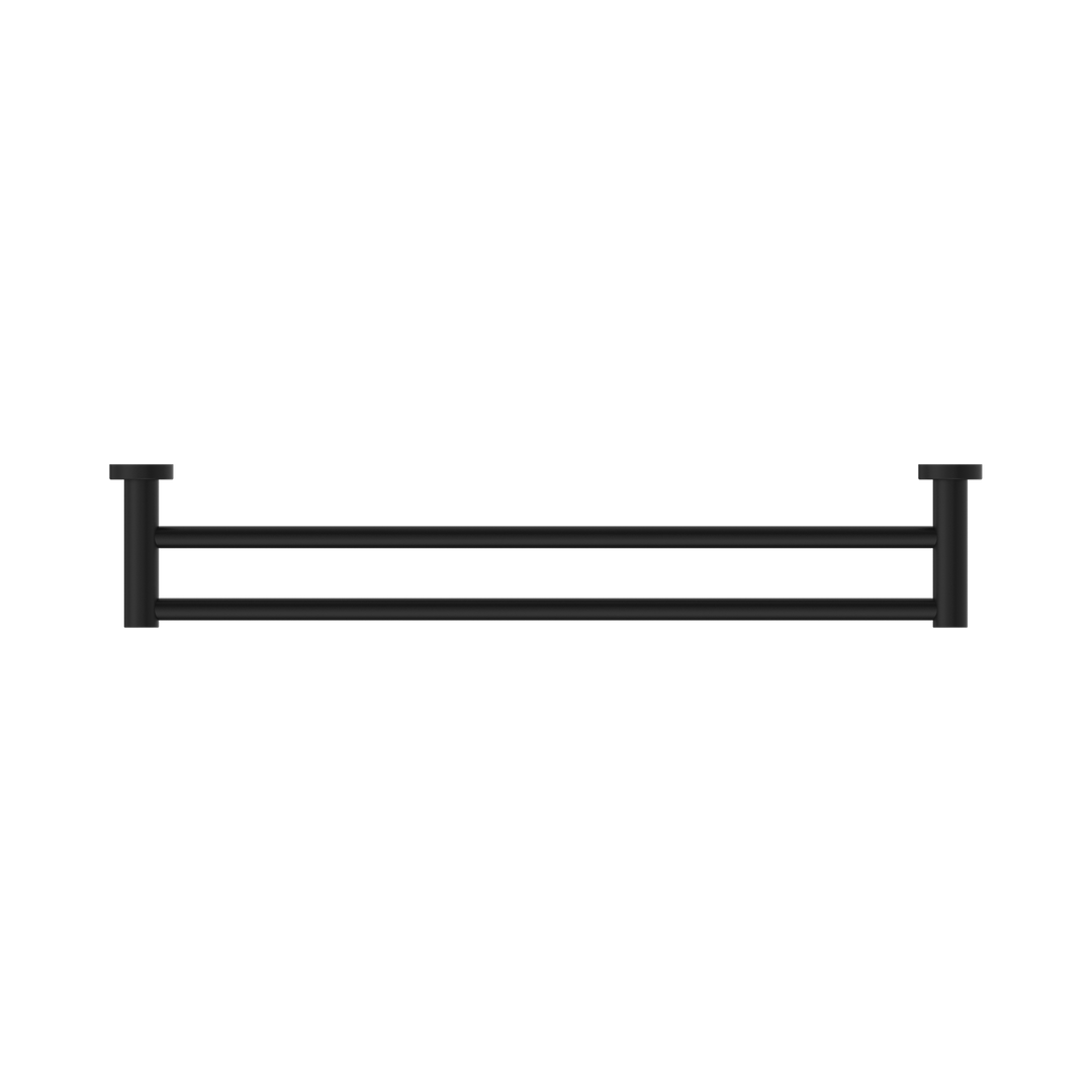 Nero Mecca Double Towel Rail 600mm Matte Black