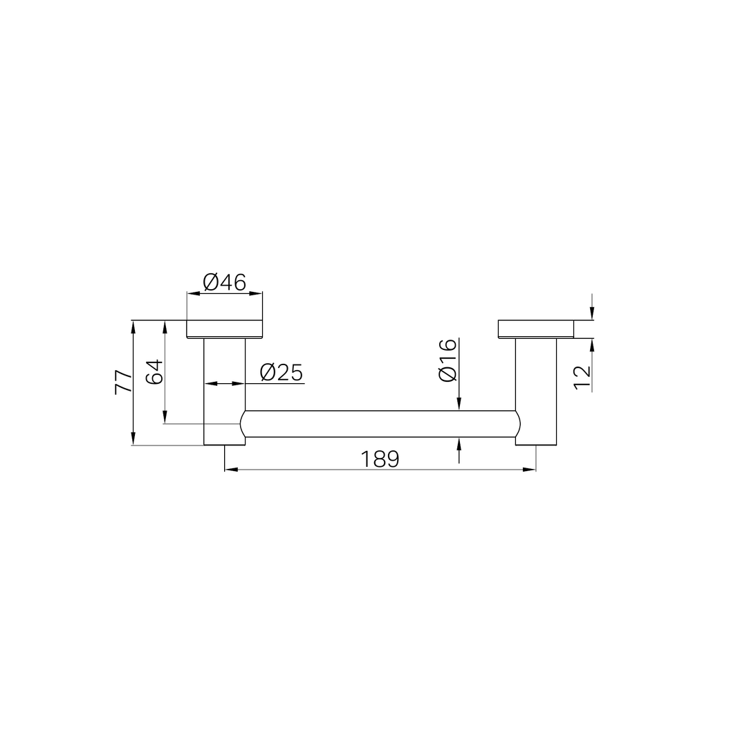 Nero Mecca Hand Towel Rail Line Drawing