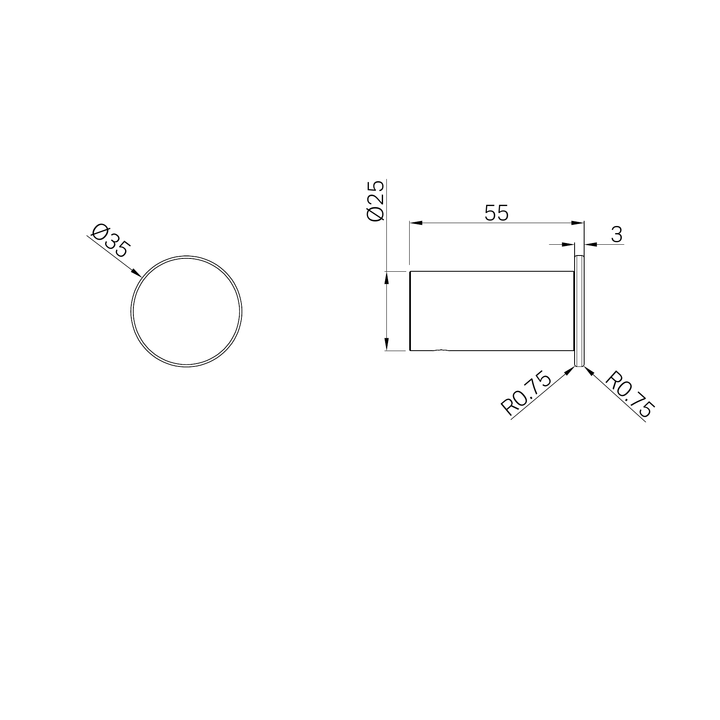 Nero Mecca Robe Hook Slim CP Line Drawing