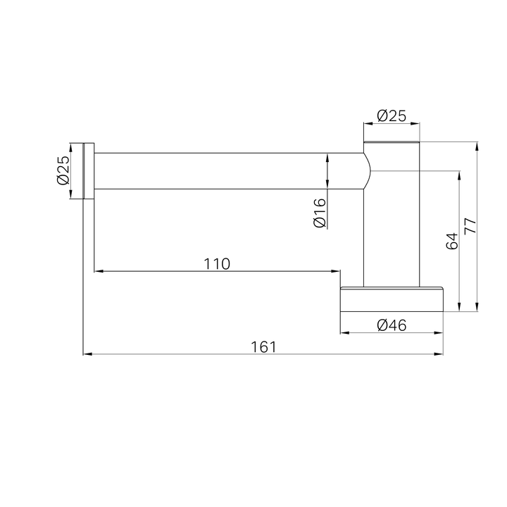 Nero Mecca Toilet Roll Holder Line Drawing