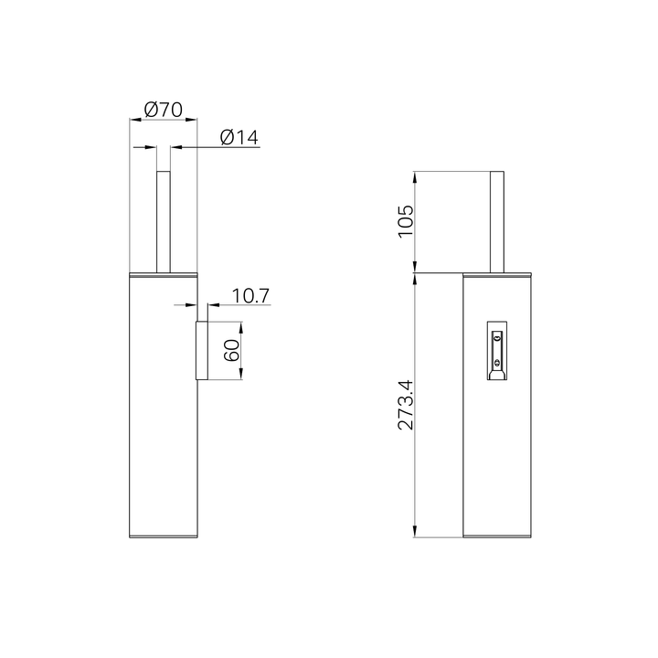 Nero Mecca Toilet Brush Holder Line Drawing