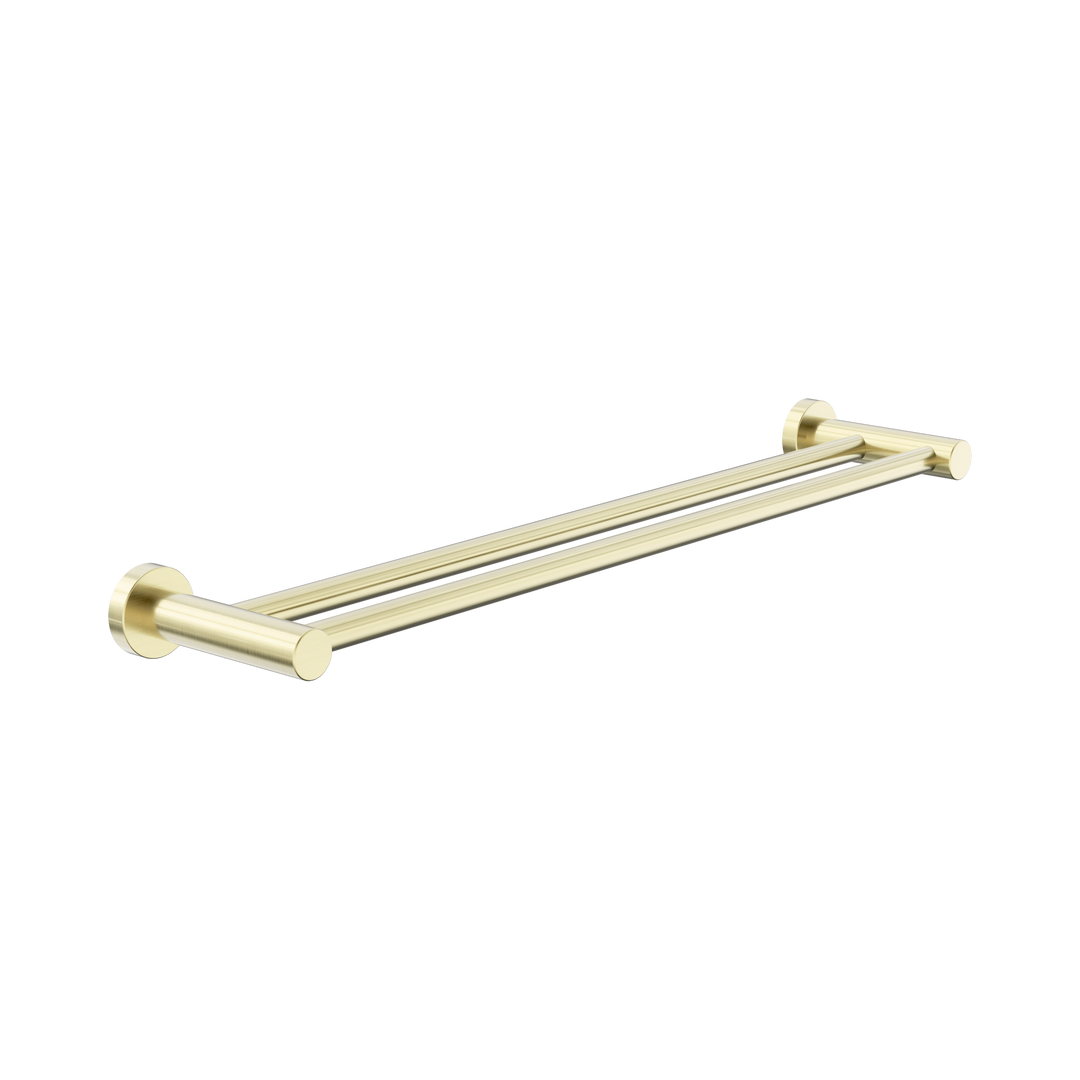 Nero Dolce II Double Towel Rail 600mm CP Brushed Gold