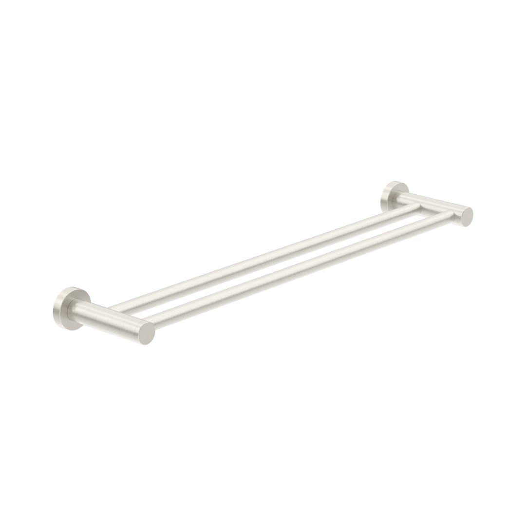 Nero Dolce II Double Towel Rail 600mm CP Brushed Nickel
