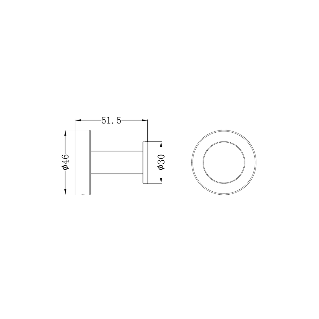 Nero Dolce II Robe Hook CP Line Drawing