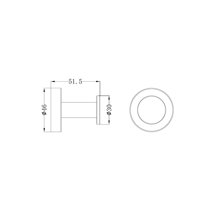 Nero Dolce II Robe Hook CP Line Drawing