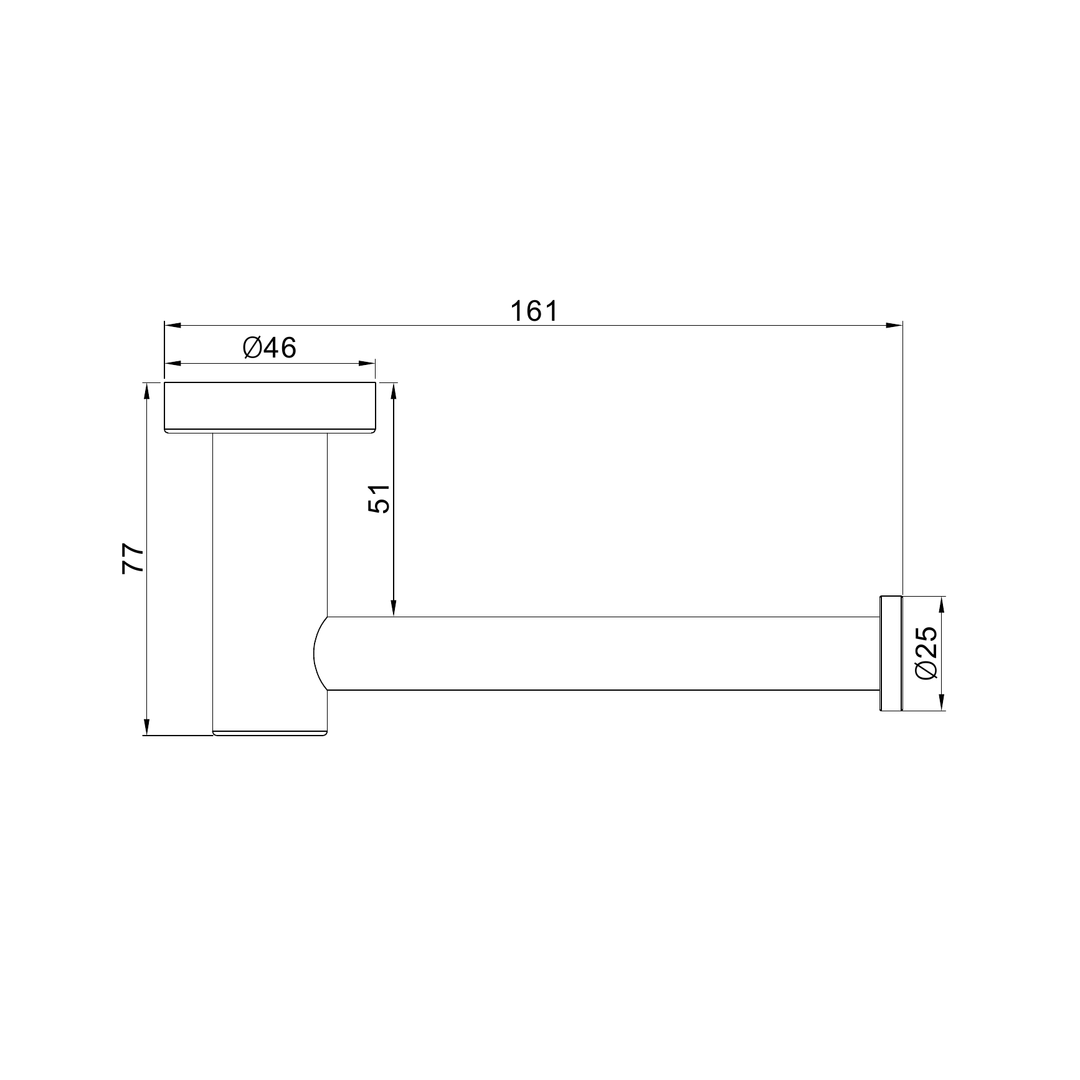 Nero Dolce II Toilet Roll Holder CP Line Drawing