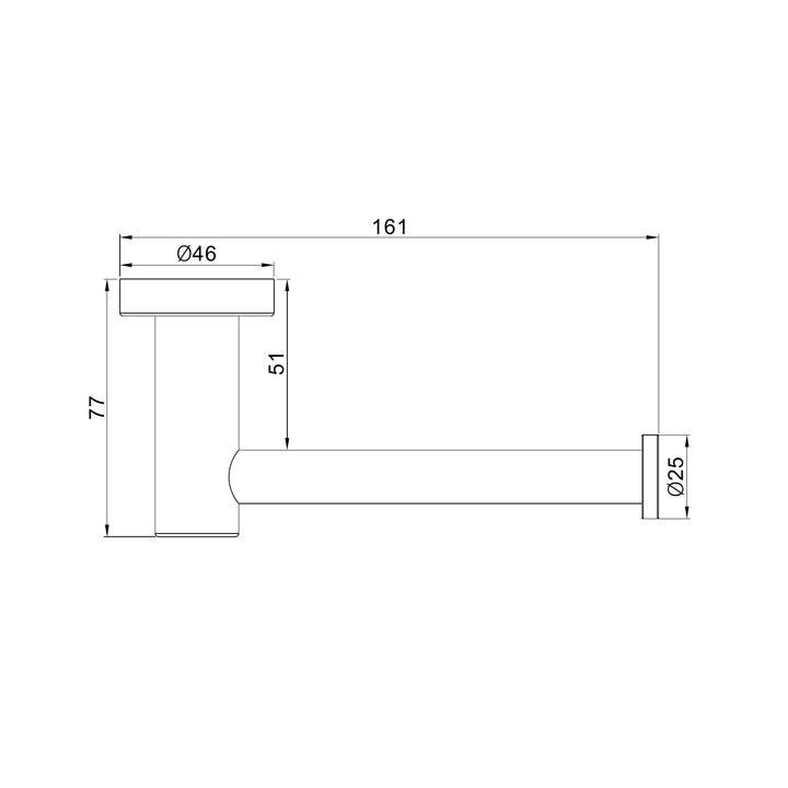 Nero Dolce II Toilet Roll Holder CP Line Drawing
