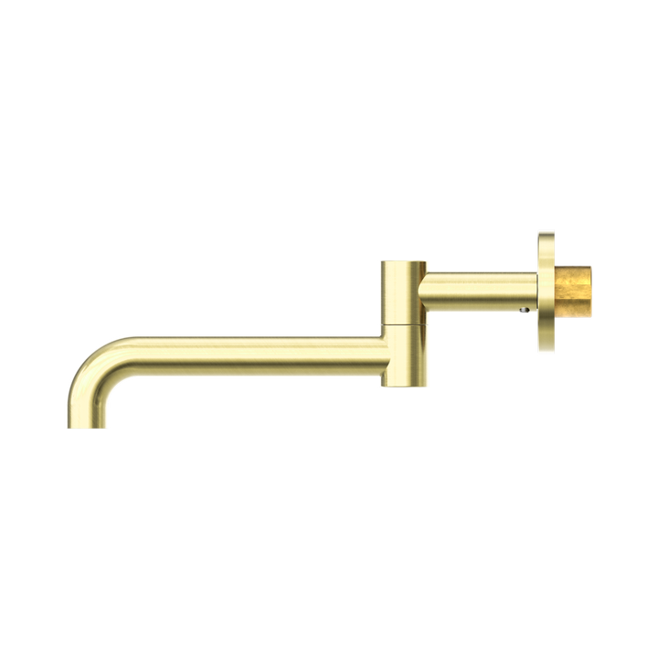 Nero Mecca Wall Mounted Swivel Bath Spout 225mm BB Brushed Gold