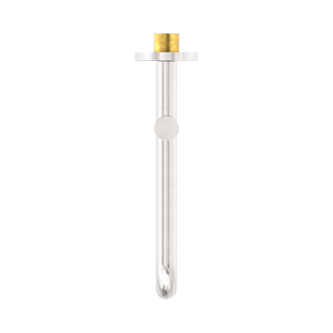 Nero Mecca Wall Mounted Swivel Bath Spout 225mm BB Brushed Nickel