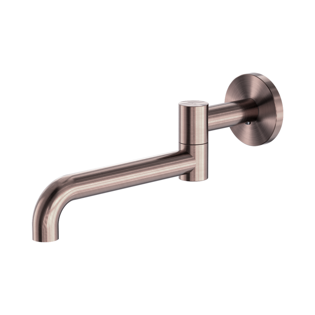 Nero Mecca Wall Mounted Swivel Bath Spout 225mm BB Brushed Bronze