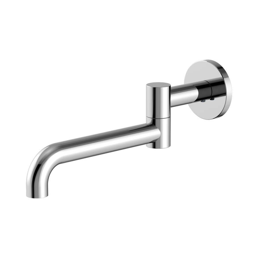 Nero Mecca Wall Mounted Swivel Bath Spout 225mm BB Chrome