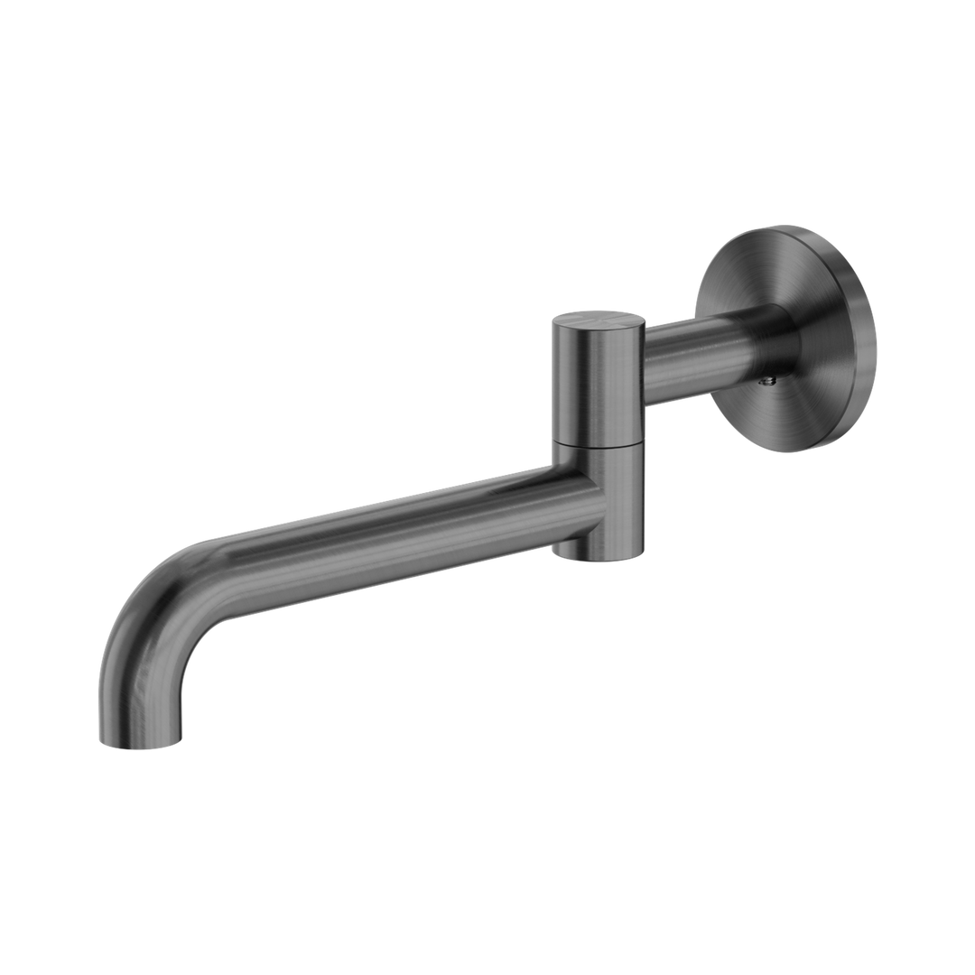 Nero Mecca Wall Mounted Swivel Bath Spout 225mm BB Gun Metal