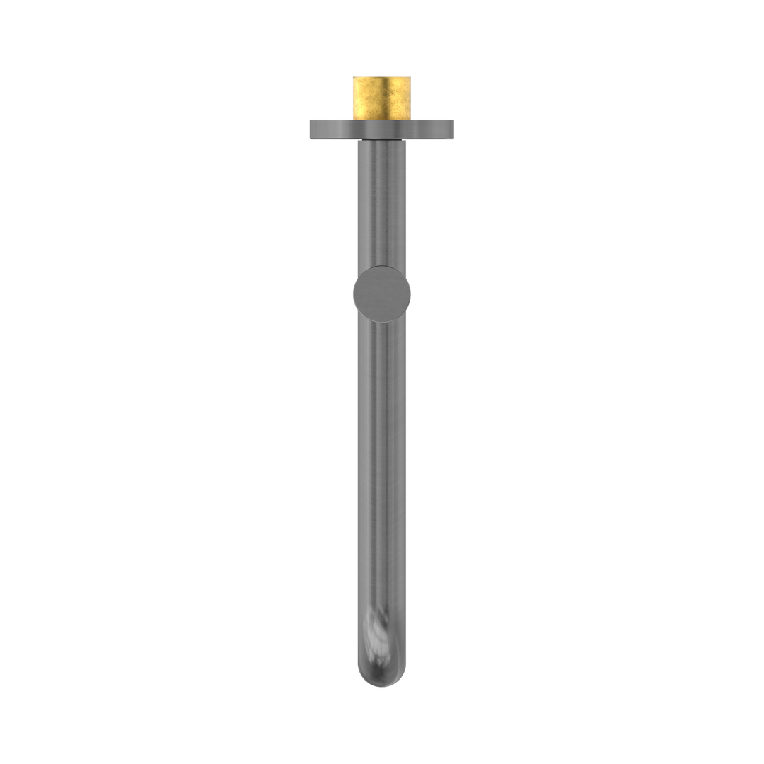 Nero Mecca Wall Mounted Swivel Bath Spout 225mm BB Gun Metal