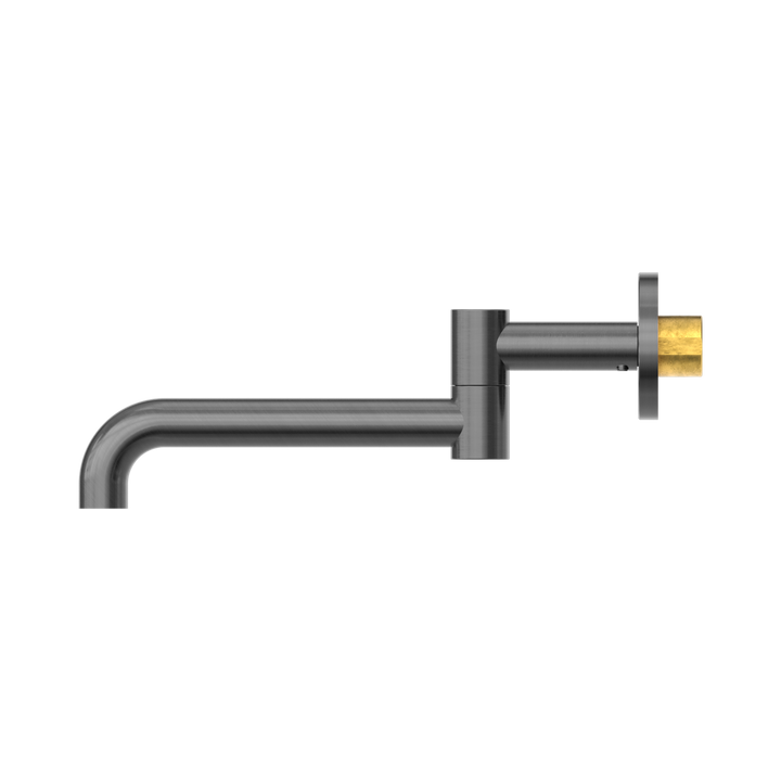 Nero Mecca Wall Mounted Swivel Bath Spout 225mm BB Gun Metal