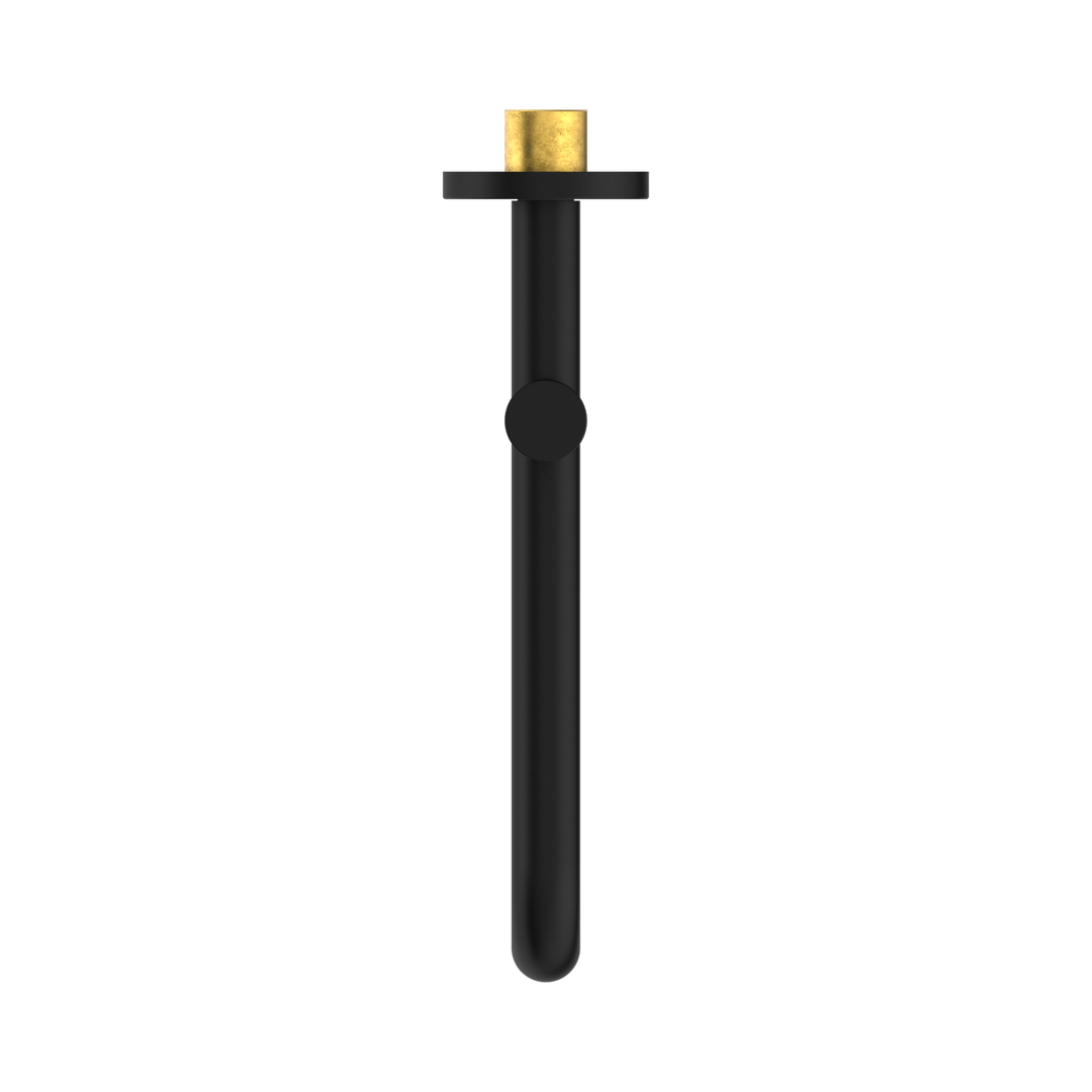 Nero Mecca Wall Mounted Swivel Bath Spout 225mm BB Matte Black