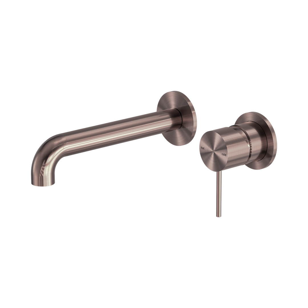 Nero Mecca Wall Basin/Bath Mixer 185mm Brushed Bronze