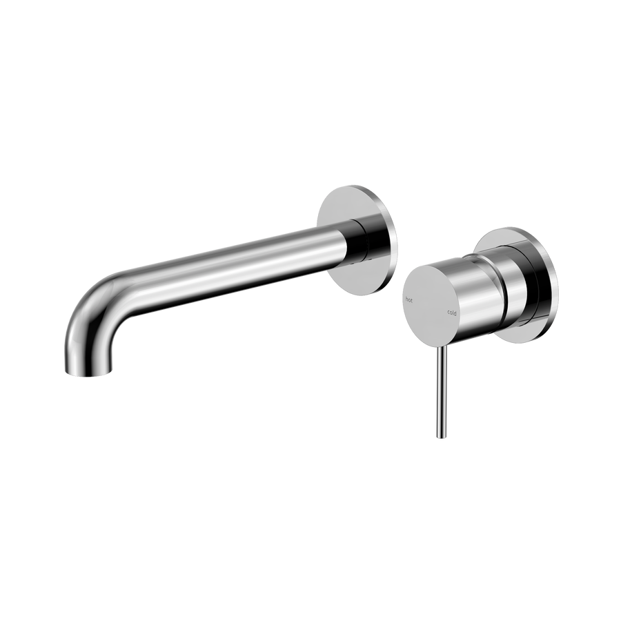 Nero Mecca Wall Basin/Bath Mixer 185mm Chrome