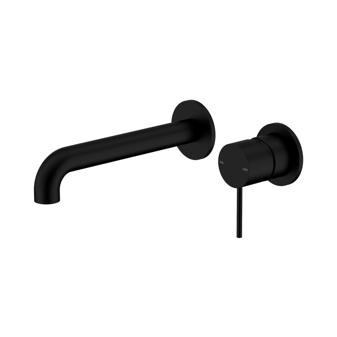 Nero Mecca Wall Basin/Bath Mixer 185mm Matte Black