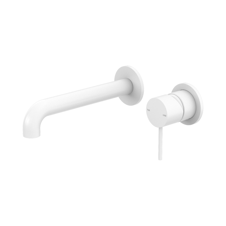 Nero Mecca Wall Basin/Bath Mixer 185mm Matte White