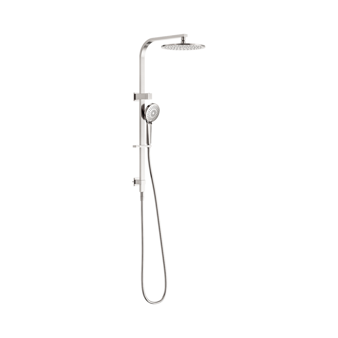 Nero Bianca Twin Shower Brushed Nickel