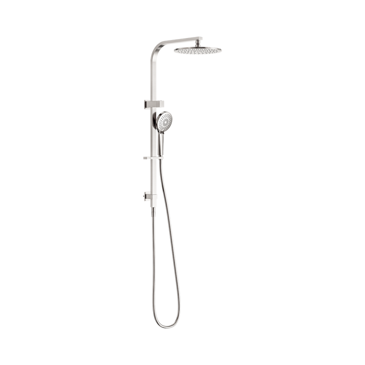 Nero Bianca Twin Shower Brushed Nickel