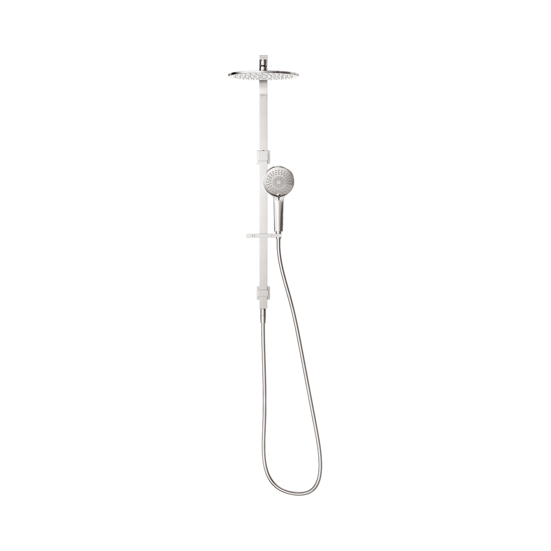 Nero Bianca Twin Shower Brushed Nickel