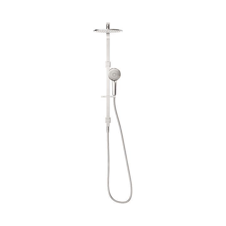 Nero Bianca Twin Shower Brushed Nickel