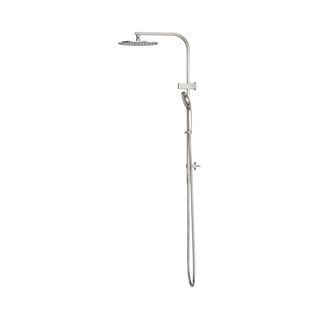 Nero Bianca Twin Shower Brushed Nickel