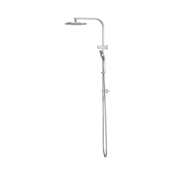 Nero Bianca Twin Shower Brushed Nickel