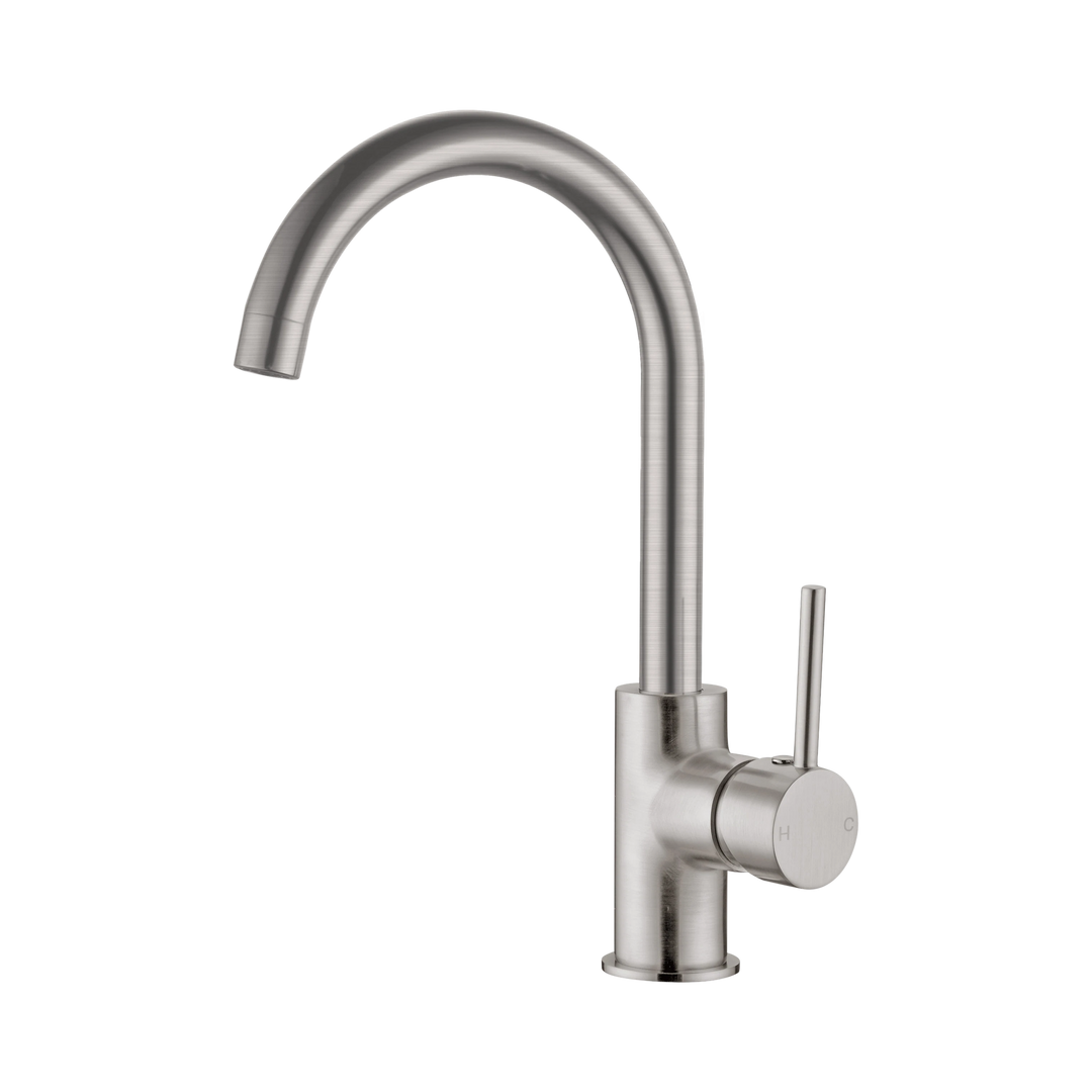 Nero Dolce Kitchen Mixer Gooseneck CP Brushed Nickel