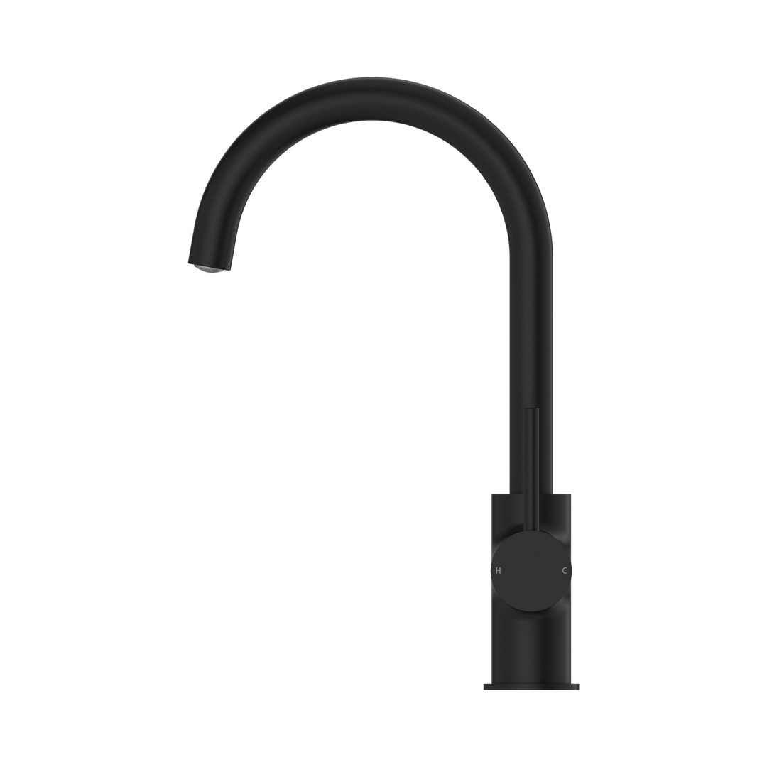 Nero Dolce Kitchen Mixer Gooseneck CP Matte Black