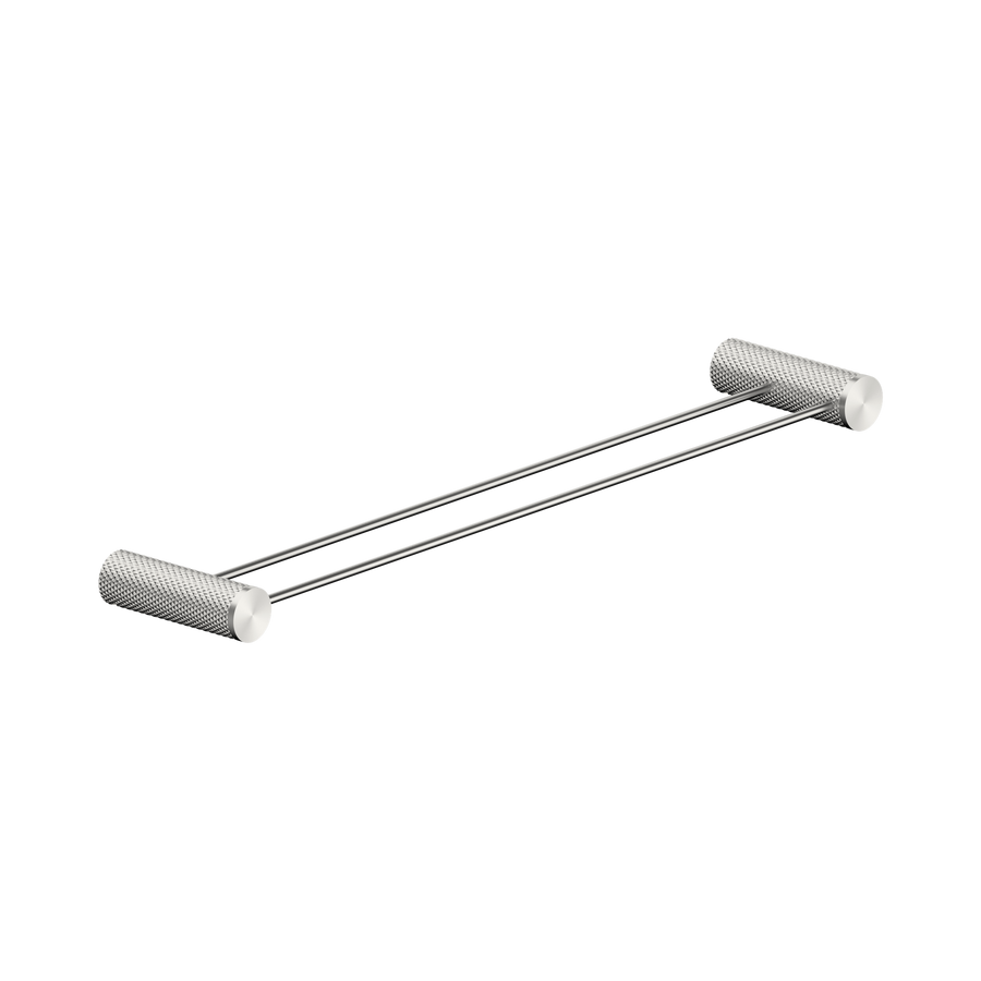 Nero Opal Double Towel Rail 600mm BB Brushed Nickel