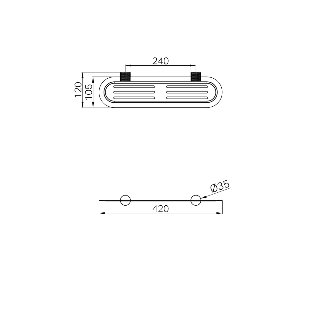Nero Opal Metal Shower Shelf BB Line Drawing