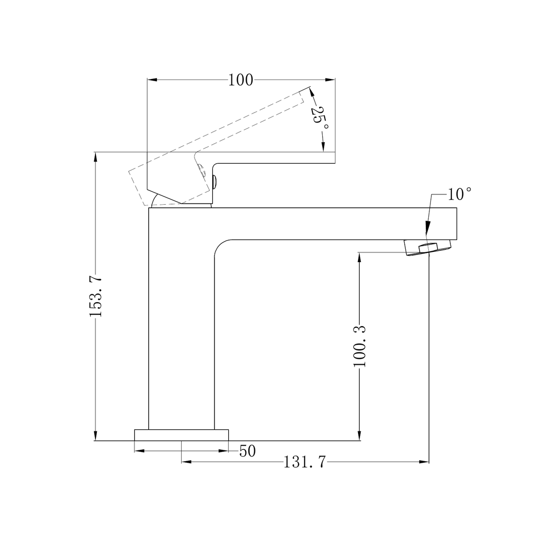 Nero Ecco Basin Mixer Line Drawing