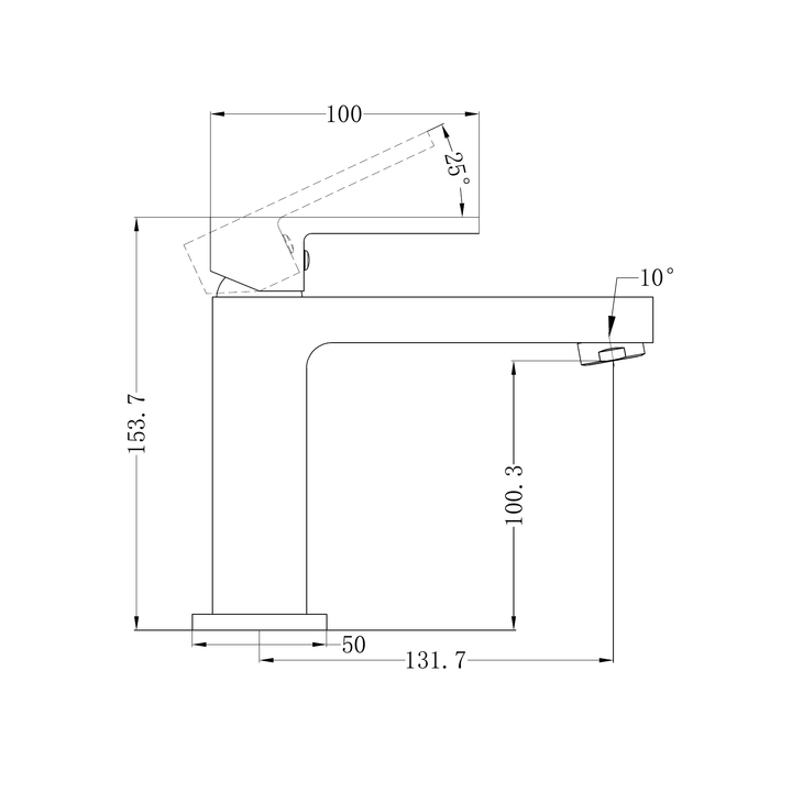 Nero Ecco Basin Mixer Line Drawing
